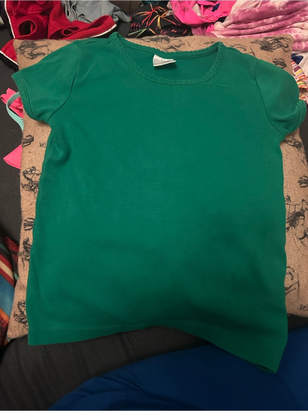 Hanna Anderson size 5 Girl's Short Sleeve Green Tee